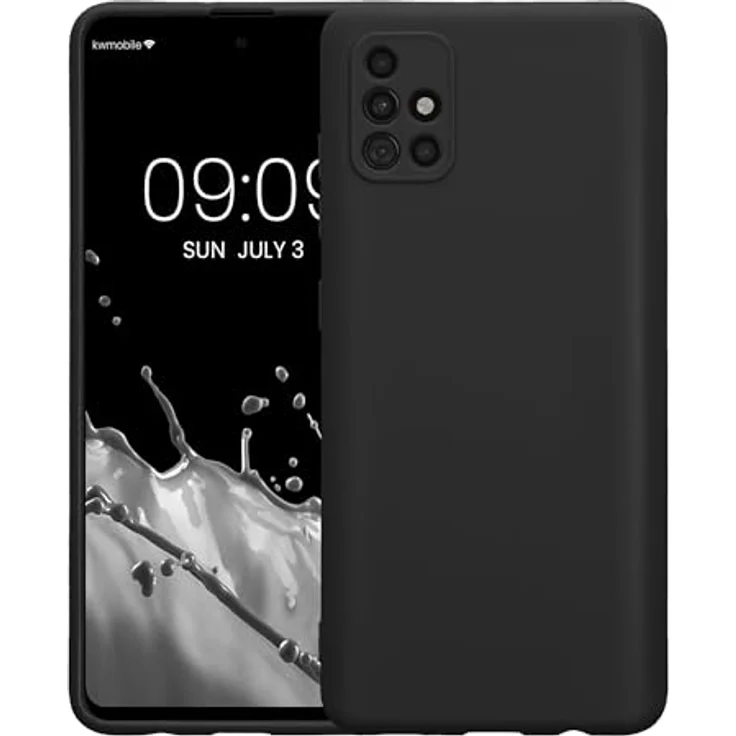 kwmobile Handyhülle für Samsung Galaxy A51 - weiches Silikon Case in Schwarz, rutschfest und reißfest mit präzisen Ausschnitten für Tasten und Kamera – Bild 5