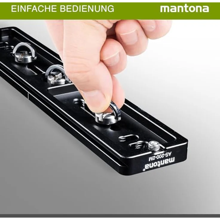 Mantona Schnellwechselplatte Arca Swiss, 200 mm schwarz – Bild 3
