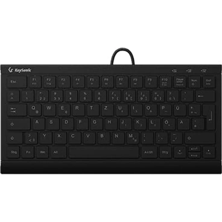 KeySonic TAS KSK-5011ELC (DE) Mini-Tastatur mit Nummernblock und sanfter Hintergrundbeleuchtung, schwarz – Bild 1