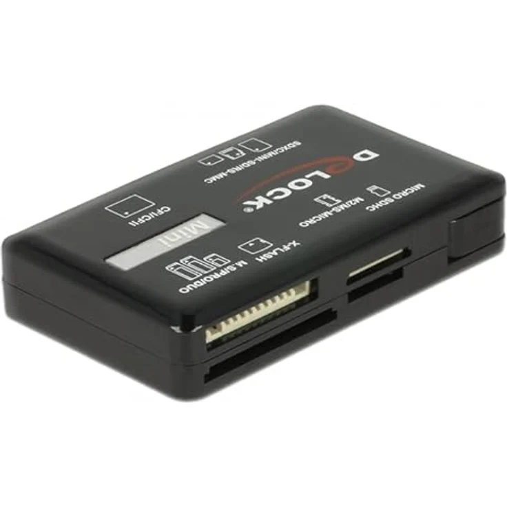 Delock Card Reader Extern 91758, USB-C 3.2 Gen 1 Speicherkartenlesegerät mit sechs Speicherkartenslots, Schwarz – Bild 3