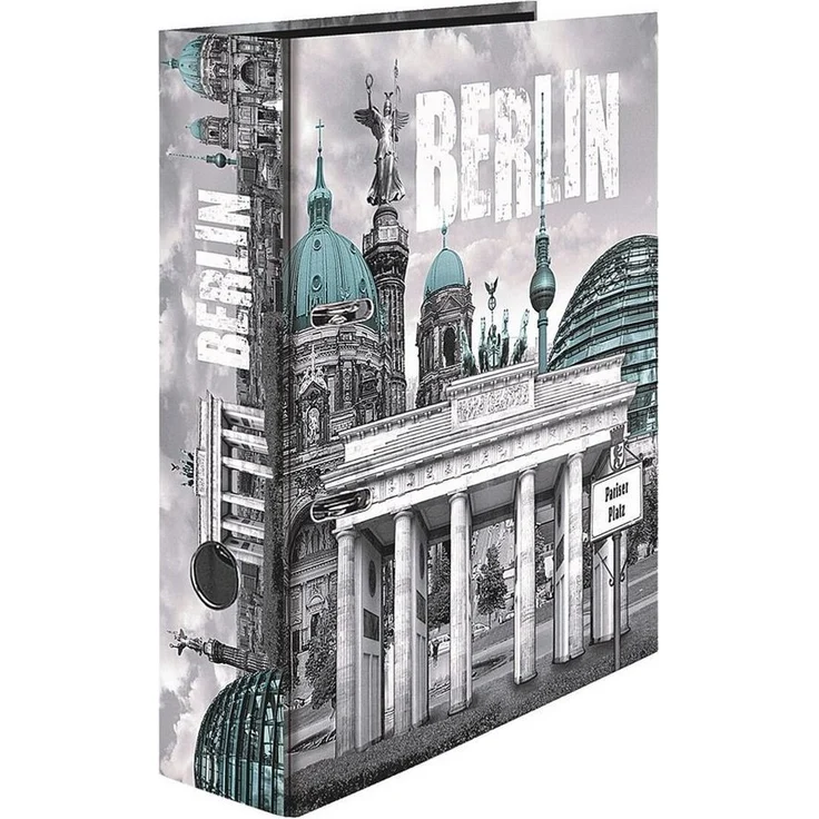 HERMA Aktenordner Berlin, DIN A4 breit, mit Griffloch und Hebelmechanik, Wahrzeichen der Stadt Berlin – Bild 1