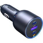 Ugreen 75W 3-Port USB C Autoladegerät, schnelles Ladegerät für Fahrzeuge, One Size