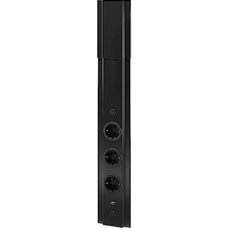 Thebo ST 3072/3 USB Energie-Ecksäule schwarz, moderne und schmale Ecksteckdose