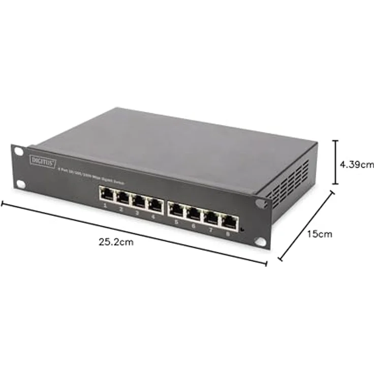 DIGITUS Gigabit Ethernet PoE+ Switch - 10 Zoll - 8 Ports - L2+ Managed - IEEE 802.3at - 80 Watt Powerbudget - Schwarz – Bild 6