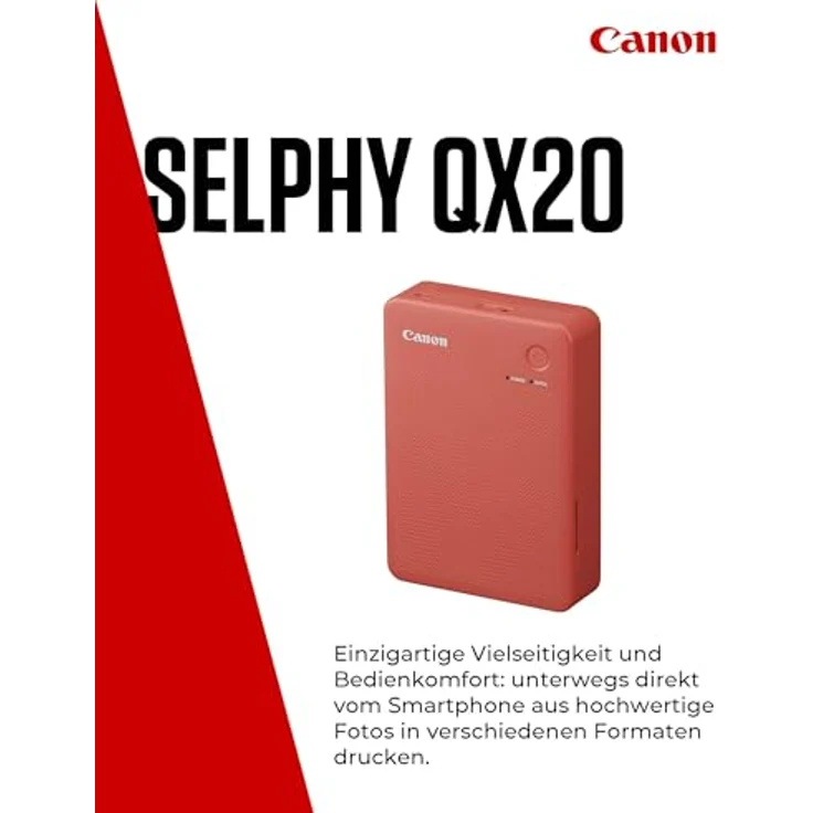 Canon SELPHY QX20 mobiler Fotodrucker – Thermosublimationsdruck, WLAN, 2 Stickerpapiergrößen, USB-C - Terrakotta – Bild 2