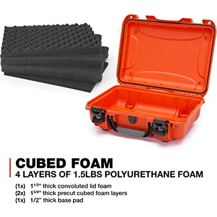 Nanuk Kunststoffkoffer 923, robuster Fotokoffer mit Schaum, wasserdicht und TSA-zugelassen, orange, 16.70 l – Bild 5