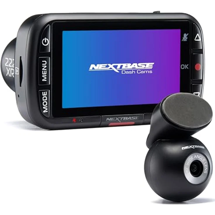 NextBase 222XR Front und Rear Dash Cam, Full HD 1080p, mit intelligentem Parkmodus, schwarz – Bild 1
