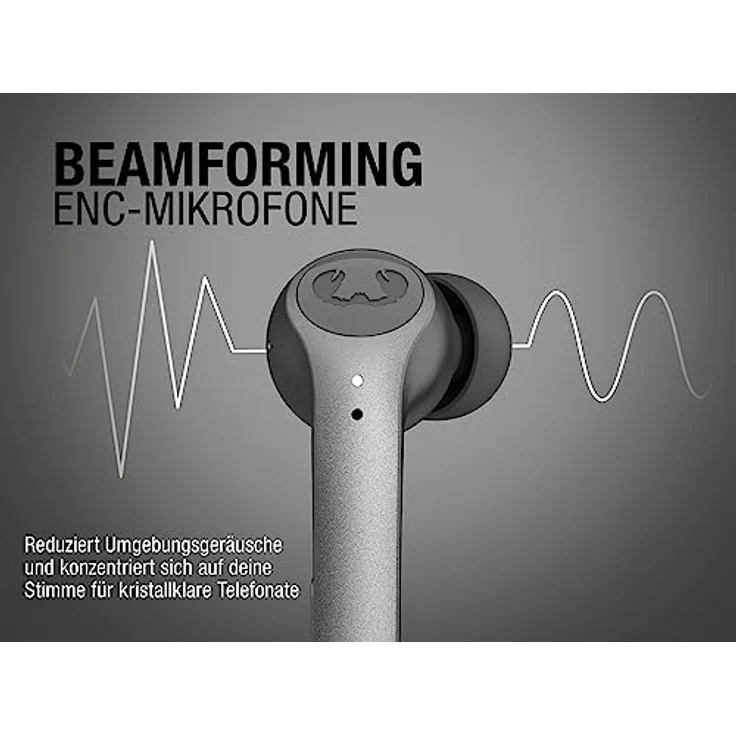 Fresh 'n Rebel Twins 3+ Tip, kabellose In-Ear-Bluetooth-Kopfhörer, kristallklare Musik und Telefonate, In-Ear-Erkennung, Mulitpoint-Bluetooth, 27 Stunden Spielzeit, spritzwasserfest (Storm Grey) – Bild 4