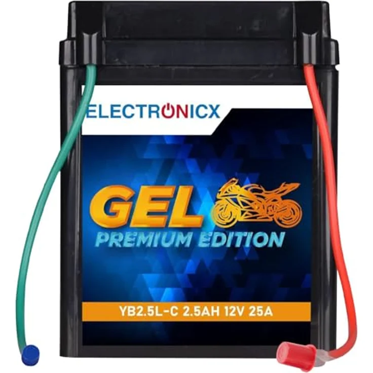 Electronicx Extreme Edition GEL Motorradbatterie 2.5Ah 12V, wartungsfrei, rüttelfest und auslaufsicher für Motorrad, Roller und Quad – Bild 1