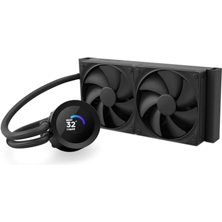 NZXT Kraken Plus 280, AIO CPU Flüssigkeitskühler mit 280mm Radiator, 2 x F140P Lüfter, anpassbarem 1,54" LCD, kompatibel mit AMD AM5/AM4 und Intel LGA 1851/1700/1200/115X, schwarz – Bild 3