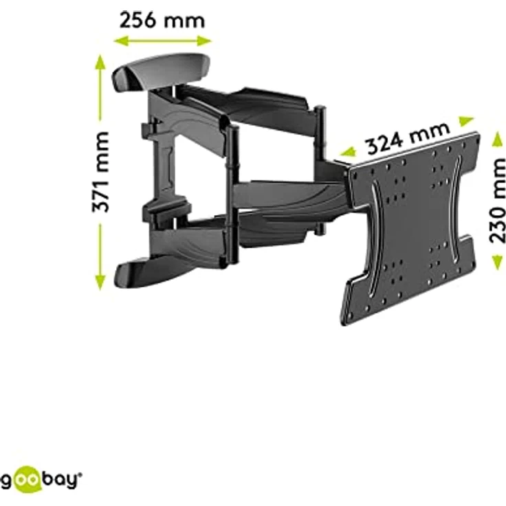 Goobay 49956 TV-Wandhalterung OLED FULLMOTION (L), 37" bis 70" (94-178 cm), vollbeweglich, schwenkbar/neigbar, 30 Kg, Vesa Standard, Schwarz – Bild 3