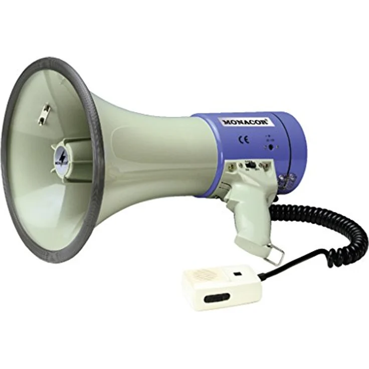 MONACOR TM-27 Megafon mit Lautstärkeregler und Sprech-Feststelltaste, leistungsstarke Flüstertüte mit 119-dB Schalldruck – Bild 2