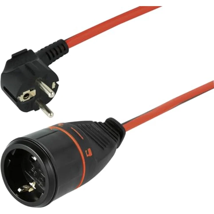 Maxtrack Verlängerungskabel CEE 7/7, Schutzkontakt-Winkelstecker auf verriegelbare Schutzkontakt-Kupplung, 5000 cm, robustes H05VV-F-Kabel mit Locksystem – Bild 2