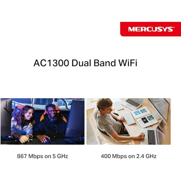 Mercusys MA30H AC1300 High Gain USB WLAN Stick Adapter mit Antennen, Dualband-Geschwindigkeit bis zu 867 Mbit/s, Kompatibel mit Windows 11/10 (32/64 bit) – Bild 4
