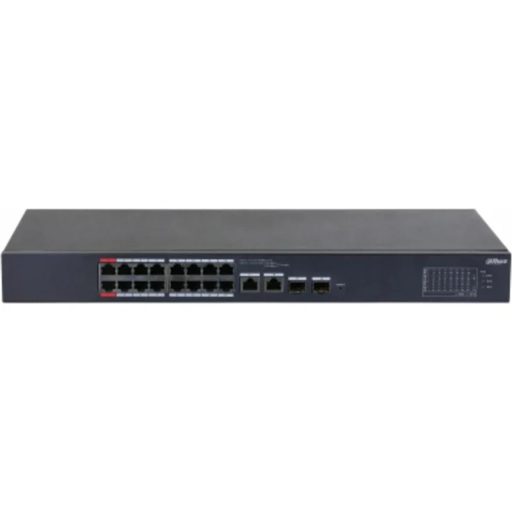 Dahua SWITCH CLOUD DH-CS4218-16ET-135, Netzwerk Switch mit 16 PoE-Ports und 135W, 18 Ports, schwarz