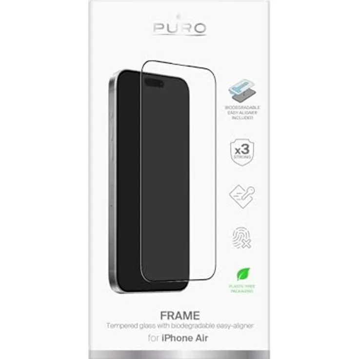 Puro Displayglas, gehärtete Schutzfolie für Apple iPhone 17 Pro, 9H-Härte, blasenfreie Montage, transparent