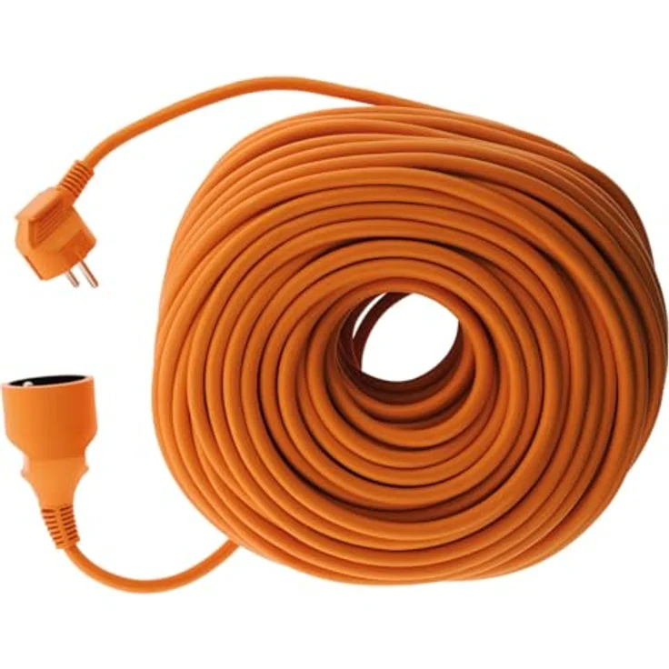Zenitech Verlängerungskabel 16A HO5VV-F 2x1,5mm², witterungsbeständig, 45m Länge, orange, für Rasenmäher & Grills, NF- & CE-normiert – Bild 4