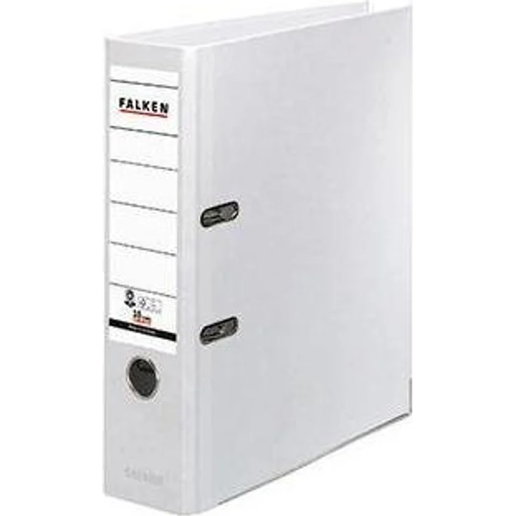 Falken Aktenordner Recycolor 80mm DIN A4, Pappe & Kraftpapier, weiß – Bild 1