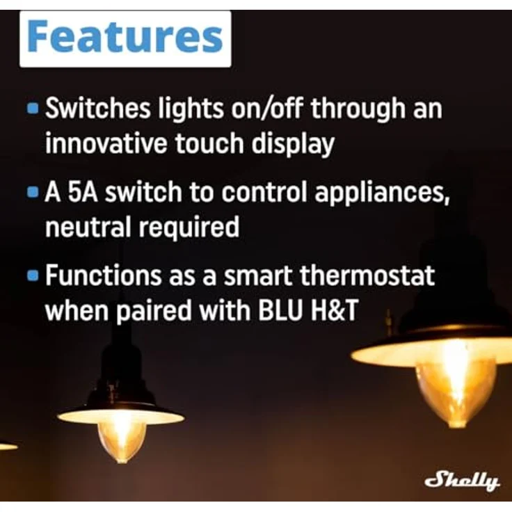 Shelly Wall Display Black + BLU H&T Black, 4-Zoll Smart Home Hub mit Temperatur- und Feuchtigkeitssensor, Schwarz – Bild 5