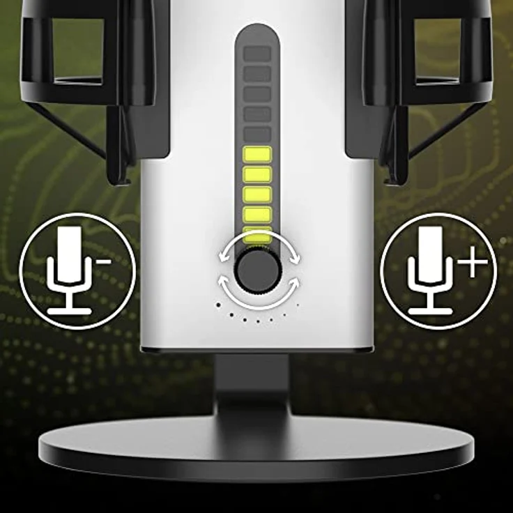 ENDGAME GEAR XSTRM USB Mikrofon für Streaming, Podcast, Aufnahmen in Studioqualität, 24 Bit / 192 kHz, externes Mic, AI-Geräuschunterdrückung, Stummschaltung durch Tippen, PC & Mac - weiß – Bild 4