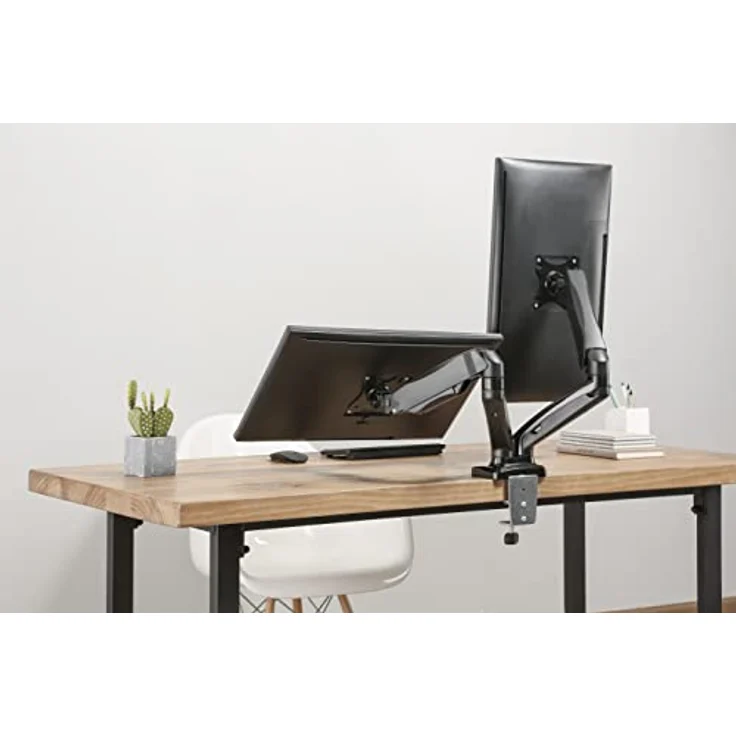 Deltaco ARM-1300, Flachbildschirm-Tischhalterung für 32 Zoll Monitore, vollbeweglich mit Gasfeder, Schwarz – Bild 8