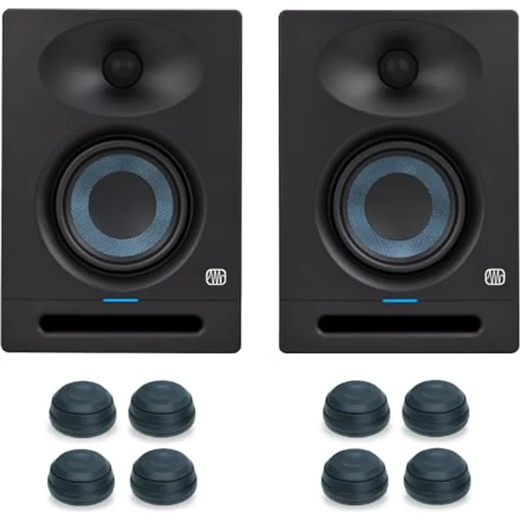 Presonus Eris Studio 4, Aktive 2-Wege Monitor-Boxen mit 100 W, inklusive Boxen-Füße, ideal für Home-Studios