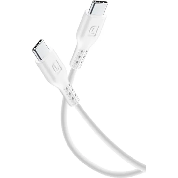 CELLULAR LINE USB Typ-C auf USB Typ-C Verbindungskabel, 1,2 m, Weiß - Schnelllade- und Datenübertragung Kabel für alle USB-C Geräte