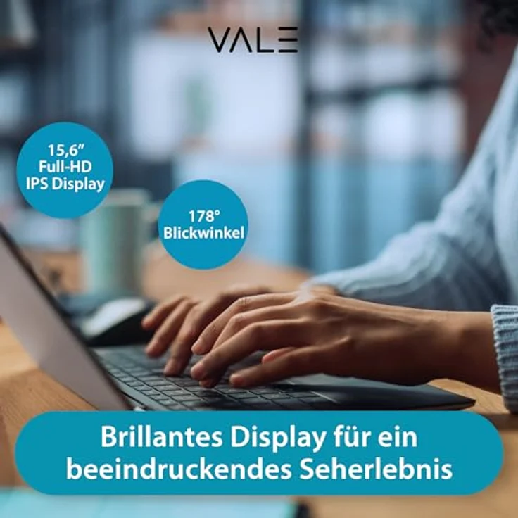 VALE N150 Notebook, 15,6" Full-HD IPS, Quad-Core Prozessor, 8 GB RAM, 512 GB SSD, UHD Graphics, Windows 11 Pro – Bild 2