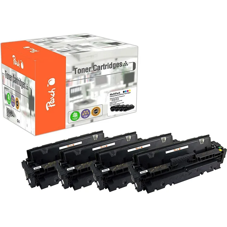Peach 410A Multipack+ Toner (M, C, Y, BK) - aufbereitete Module für langlebige Druckqualität