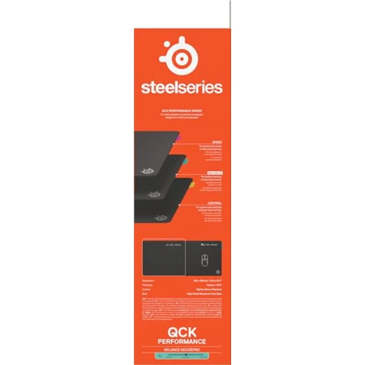 SteelSeries QcK Performance Balance XL Mauspad - Gaming-Mauspad, rutschfeste Basis, 900 x 400 mm, schwarz – Bild 13