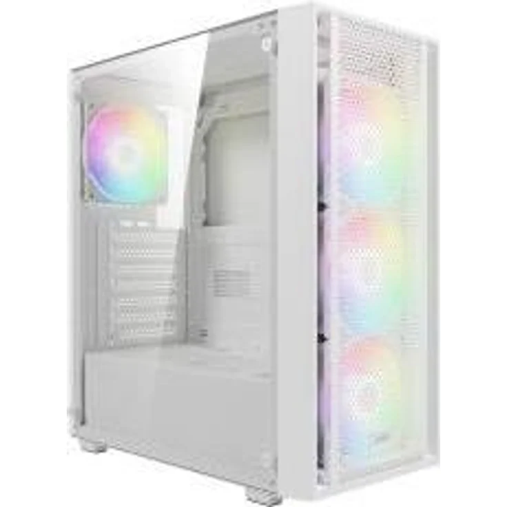 Gamdias Aura GC2 Elite aRGB, Mittel-Tower ATX PC-Gehäuse mit Sichtfenster, weiß