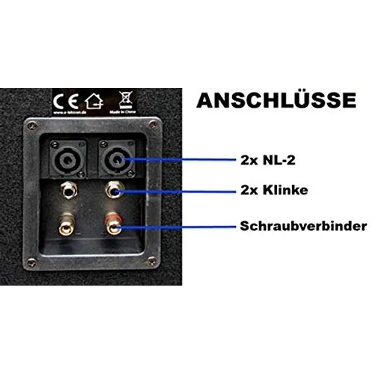 E-Lektron 2X 400W DJ Party Lautsprecher Boxen Paar - 8" Bass PW20, Schwarz – Bild 4