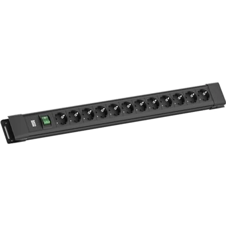 Bachmann CONNECTUS 12xCEE7/3 Steckdosenleiste mit 1xSchalter, 2,0 m Zuleitung, schwarz – Bild 1