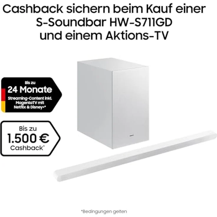 Samsung HW-S711GD/ZG (250 W, 3.1 Kanal), Soundbar, Weiss, Dolby Atmos und kabelloser Subwoofer – Bild 2
