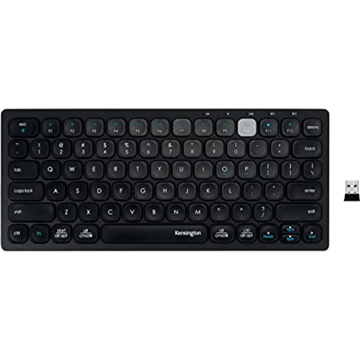 Kensington Kabellose Mini-Tastatur über Bluetooth oder USB 3.0 – Kompakte QWERTY IT Multi Device und Dual Wireless, kompatibel mit Windows, Mac, iOS und Chrome OS (K75502IT)