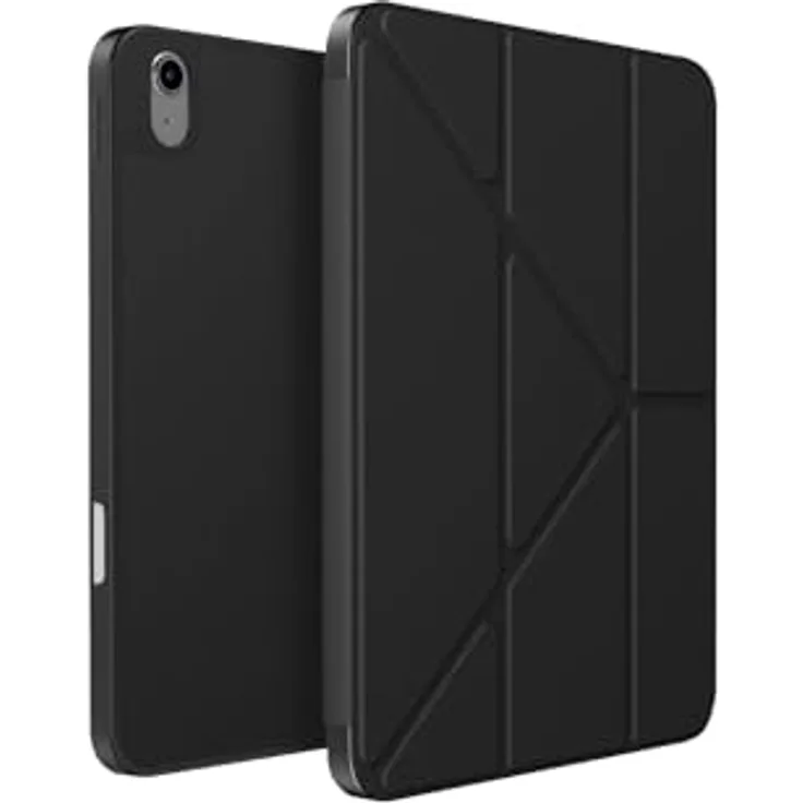 UNIQ Transforma iPad 10. Generation (2022) – Ebenholz (Schwarz) Tablet-Tasche mit freihändigem Design, 360°-Schutz und Apple Pencil Halterung