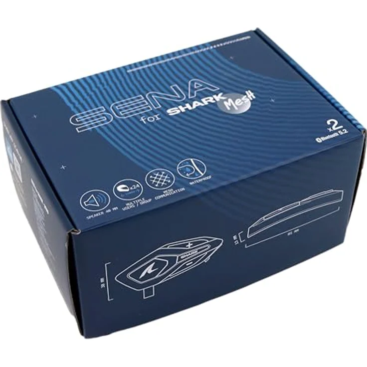 Shark Sena, Mesh Bluetooth Kommunikationssystem Doppelset für Helme, wasserdicht, HD-Lautsprecher, bis zu 24 Fahrer, 1600m Reichweite – Bild 3