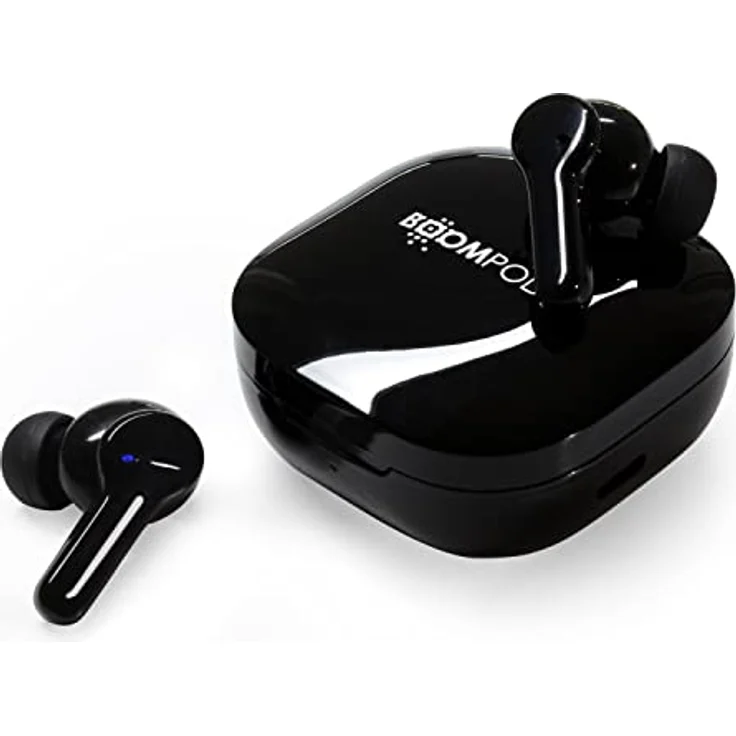 Boompods Bassline Compact True Wireless Bluetooth Kopfhörer, kabellose Ohrhörer & Ladebox, bis zu 27 Std. Spielzeit, TWS In-Ear Kopfhörer mit Noise Cancelling Mikrofon, IPX4 Schutz Ear Buds, Schwarz – Bild 5