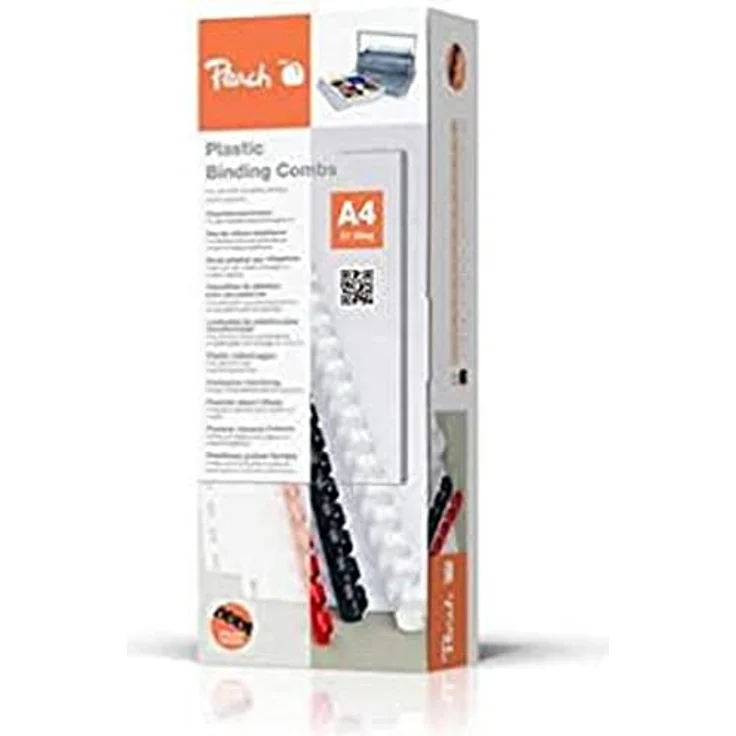 Peach Plastikbinderücken A4 - 6mm - 25 Blatt - 100 Stück - weiß - PB406-01, strapazierfähige Binderücken für Spiralbindegeräte – Bild 1