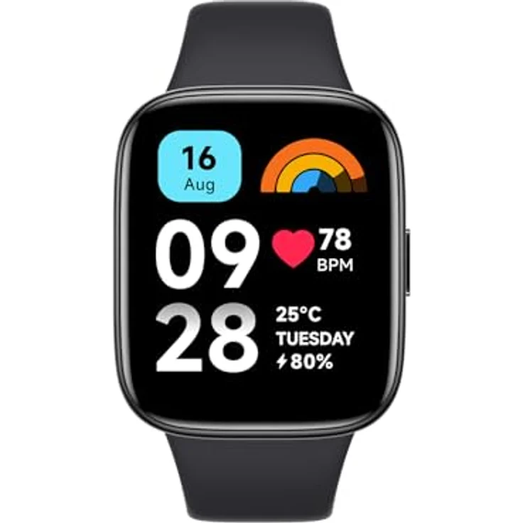 Xiaomi Redmi Watch 3 Active, 1,83 Zoll-LCD-Display, Bluetooth-Telefonanrufe, SpO2- und Herzfrequenzüberwachung, 5 ATM Wasserbeständigkeit, 12 Tage Akkulaufzeit, 100+ Fitnessmodus, Schwarz – Bild 1