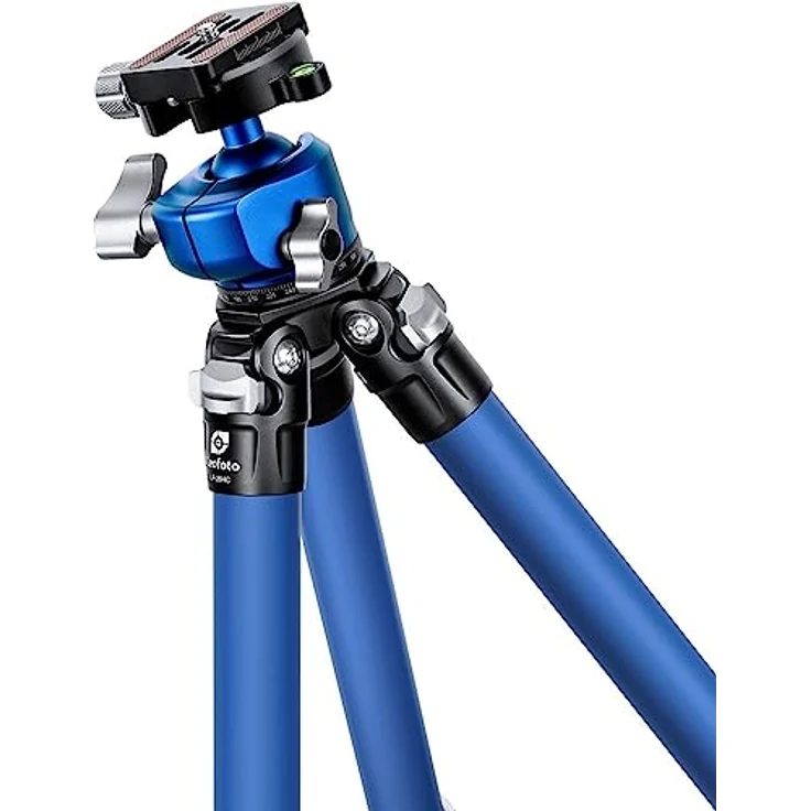Leofoto LP-284C+LH-30 Poseidon-Series, CNC Stativkit mit 10-lagigen Karbonfaser-Beinrohren, 10 kg Traglast, blau – Bild 2