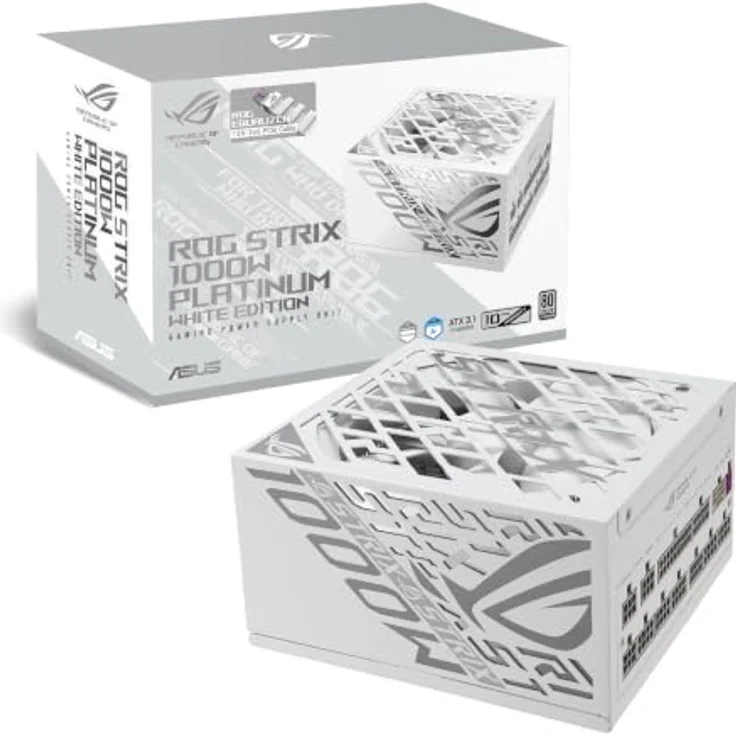 ASUS ROG STRIX PLATINUM 1000W White, 1000 Watt Netzteil mit ATX 3.1 und 80 Plus Platinum Effizienz – Bild 1