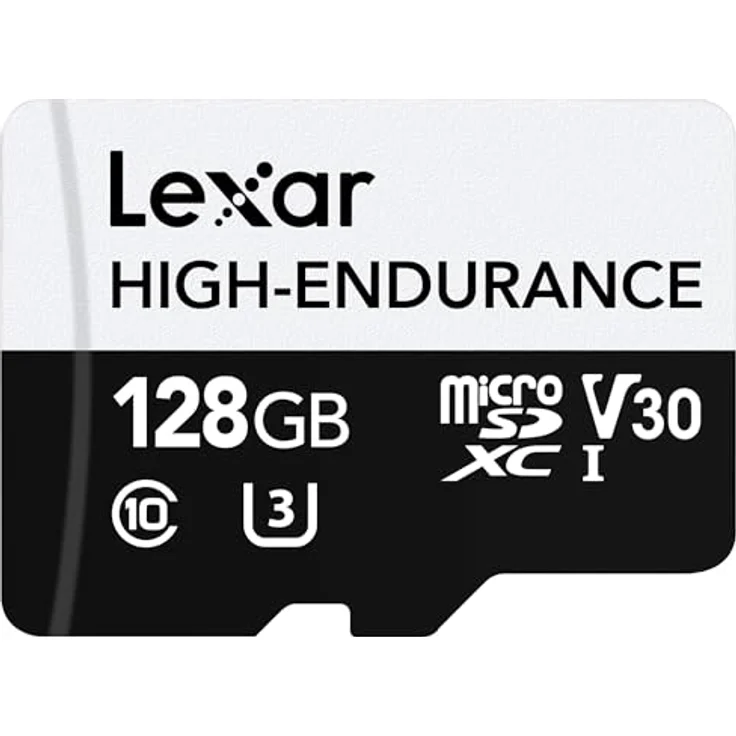Lexar High-Endurance microSDXC 128GB UHS-I, Speicherkarte U3 für 4K Überwachung, wasserdicht und stoßfest – Bild 1