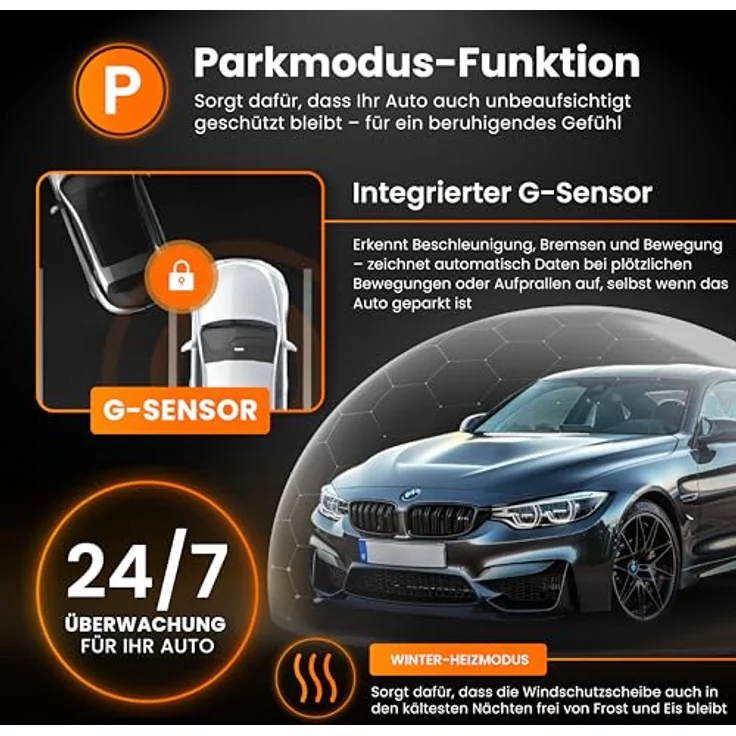Road Angel Dashcam Halo Start 1080p, Dashcam mit WLAN, G-Sensor, Parkmodus und eingebautem Display – Bild 5