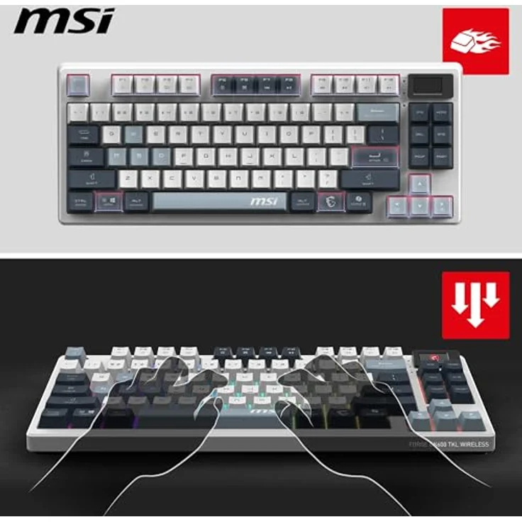 MSI PER KEY FORGE GK600 TKL W SKY US, Mechanische Gaming-Tastatur im QWERTY-Layout, Tenkeyless, Schwarz – Bild 3