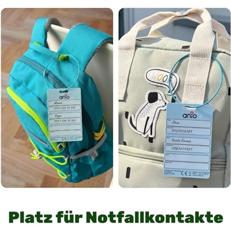 ANIO Ortungskarte BagTag, Smarter Anhänger für iOS, kompatibel mit Apple Find My, Notfallkontakte, wasserdicht, wiederaufladbar, lange Akkulaufzeit – Bild 2