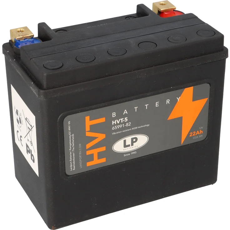 Landport Batterie Nano-Gel HVT-5, 12V 22Ah Startbatterie für Motorräder, wartungsfrei und vibrationsfest