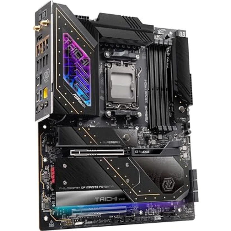ASRock X870E Taichi E-ATX Mainboard, Sockel AM5, AMD RYZEN 7000-9000 Serie, DDR5 mit bis zu 8200 MHz, schwarz – Bild 3