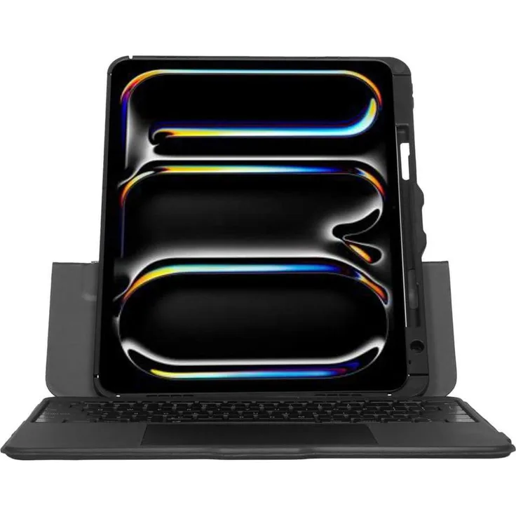 Targus VersaVu Bluetooth Tastaturgehäuse für iPad Pro 13 Zoll, schützendes Gehäuse mit einstellbarer Hintergrundbeleuchtung und 360°-Drehung, Schwarz
