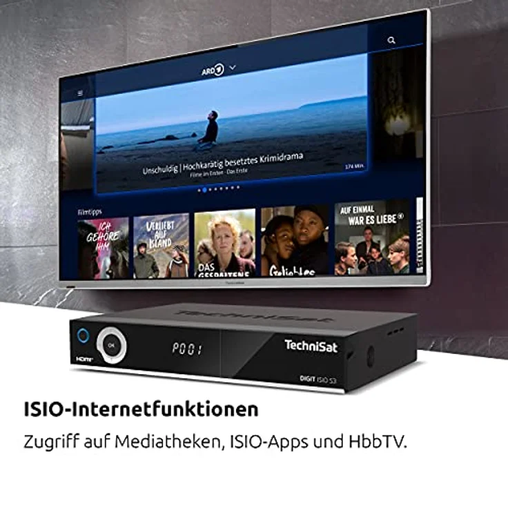 TechniSat DIGIT ISIO S3 - HD Sat-Receiver mit Twin-Tuner (HDTV, DVB-S2, PVR Aufnahmefunktion via USB oder im Netzwerk, HbbTV, CI+, HDMI, App-Steuerung, UPnP-Livestreaming) schwarz 28,6 x 15,5 x 4,6 cm – Bild 5